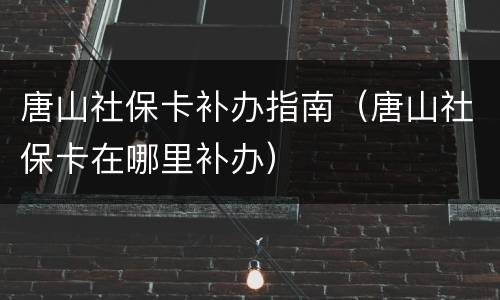 唐山社保卡补办指南（唐山社保卡在哪里补办）