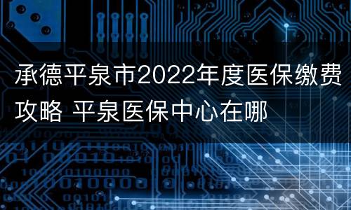 承德平泉市2022年度医保缴费攻略 平泉医保中心在哪