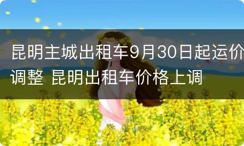 昆明主城出租车9月30日起运价调整 昆明出租车价格上调