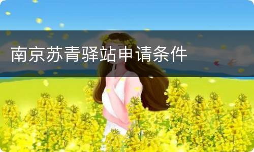 南京苏青驿站申请条件