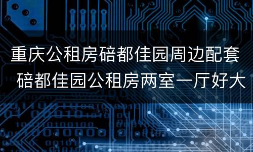 重庆公租房碚都佳园周边配套 碚都佳园公租房两室一厅好大面积