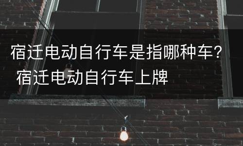 宿迁电动自行车是指哪种车？ 宿迁电动自行车上牌