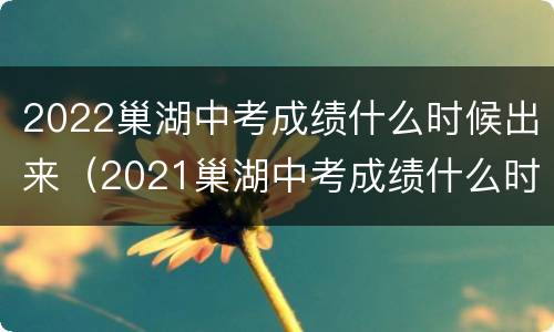 2022巢湖中考成绩什么时候出来（2021巢湖中考成绩什么时候出来）