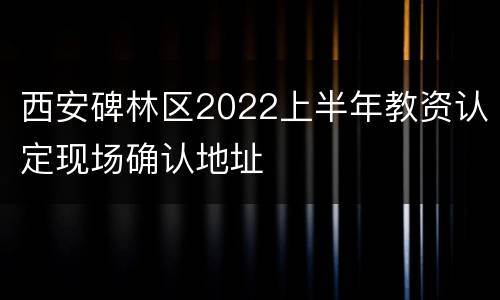 西安碑林区2022上半年教资认定现场确认地址