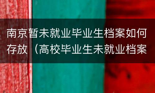 南京暂未就业毕业生档案如何存放（高校毕业生未就业档案存放在哪里）