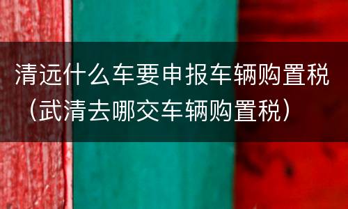 清远什么车要申报车辆购置税（武清去哪交车辆购置税）