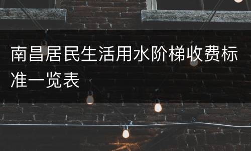 南昌居民生活用水阶梯收费标准一览表