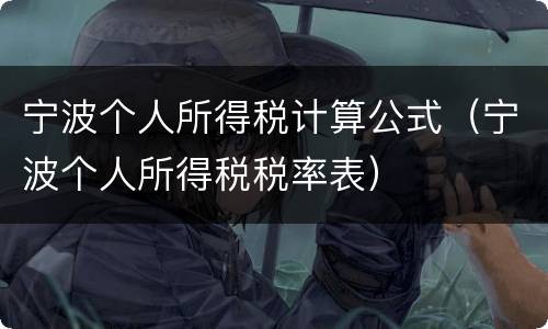 宁波个人所得税计算公式（宁波个人所得税税率表）