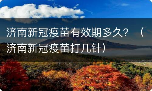 济南新冠疫苗有效期多久？（济南新冠疫苗打几针）
