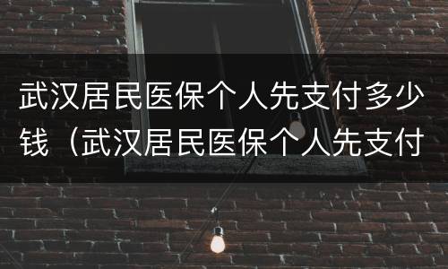 武汉居民医保个人先支付多少钱（武汉居民医保个人先支付多少钱一个月）