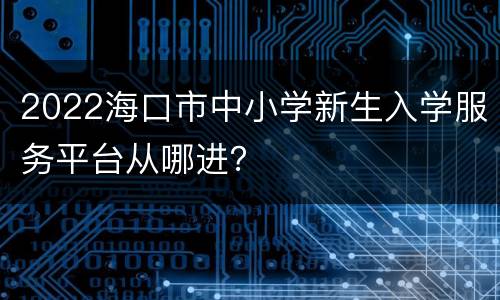 2022海口市中小学新生入学服务平台从哪进？