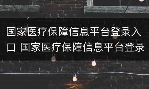 国家医疗保障信息平台登录入口 国家医疗保障信息平台登录入口