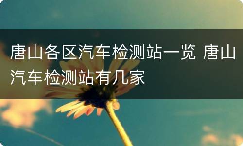 唐山各区汽车检测站一览 唐山汽车检测站有几家