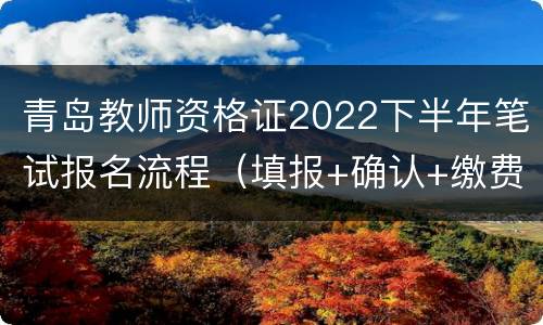 青岛教师资格证2022下半年笔试报名流程（填报+确认+缴费）