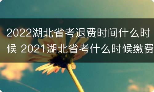 2022湖北省考退费时间什么时候 2021湖北省考什么时候缴费