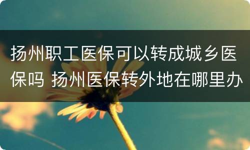 扬州职工医保可以转成城乡医保吗 扬州医保转外地在哪里办