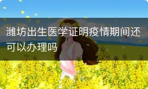 潍坊出生医学证明疫情期间还可以办理吗