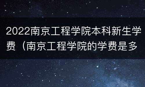2022南京工程学院本科新生学费（南京工程学院的学费是多少一年）