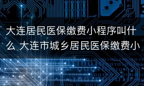 大连居民医保缴费小程序叫什么 大连市城乡居民医保缴费小程序怎么用