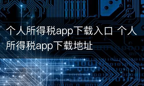 个人所得税app下载入口 个人所得税app下载地址