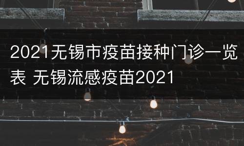 2021无锡市疫苗接种门诊一览表 无锡流感疫苗2021
