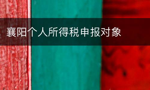 襄阳个人所得税申报对象