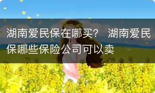 湖南爱民保在哪买？ 湖南爱民保哪些保险公司可以卖