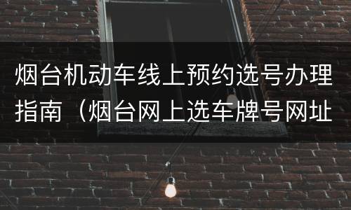 烟台机动车线上预约选号办理指南（烟台网上选车牌号网址）