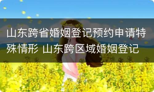 山东跨省婚姻登记预约申请特殊情形 山东跨区域婚姻登记