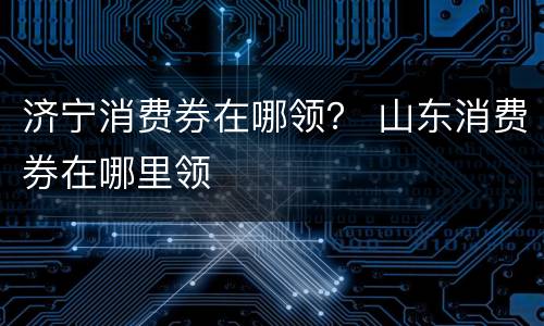济宁消费券在哪领？ 山东消费券在哪里领