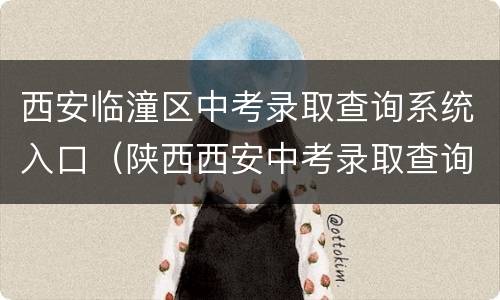 西安临潼区中考录取查询系统入口（陕西西安中考录取查询系统入口官网）