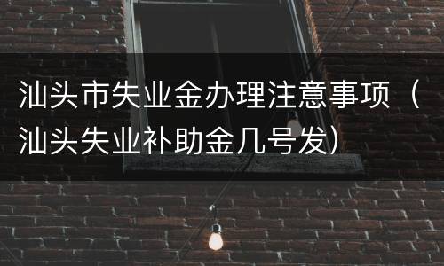汕头市失业金办理注意事项（汕头失业补助金几号发）