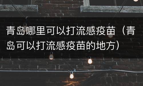 青岛哪里可以打流感疫苗（青岛可以打流感疫苗的地方）