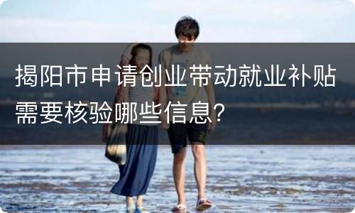 揭阳市申请创业带动就业补贴需要核验哪些信息？