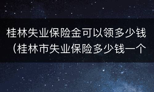 桂林失业保险金可以领多少钱（桂林市失业保险多少钱一个月）