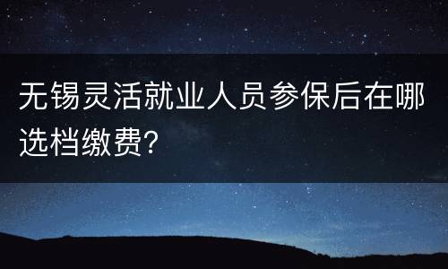 无锡灵活就业人员参保后在哪选档缴费？