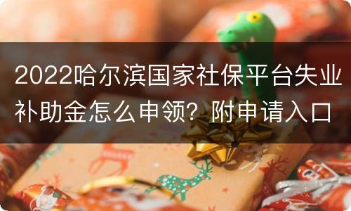 2022哈尔滨国家社保平台失业补助金怎么申领？附申请入口