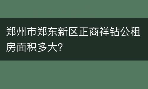 郑州市郑东新区正商祥钻公租房面积多大？