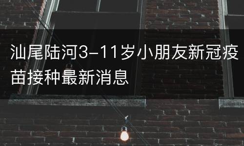 汕尾陆河3-11岁小朋友新冠疫苗接种最新消息