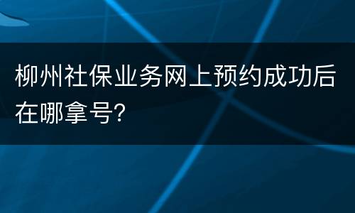 柳州社保业务网上预约成功后在哪拿号？