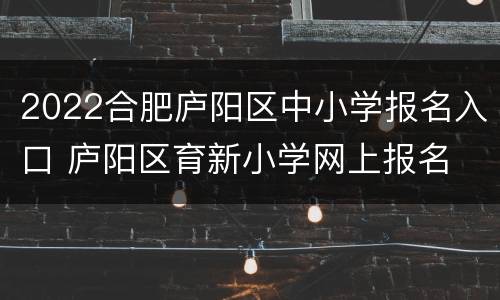 2022合肥庐阳区中小学报名入口 庐阳区育新小学网上报名