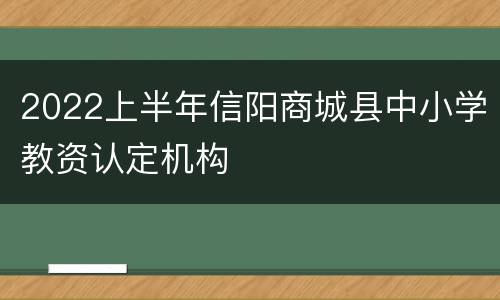 2022上半年信阳商城县中小学教资认定机构