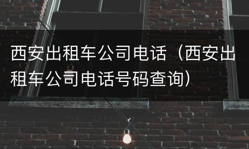 西安出租车公司电话（西安出租车公司电话号码查询）