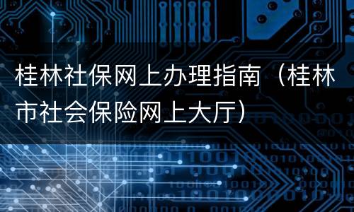 桂林社保网上办理指南（桂林市社会保险网上大厅）