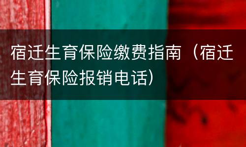 宿迁生育保险缴费指南（宿迁生育保险报销电话）