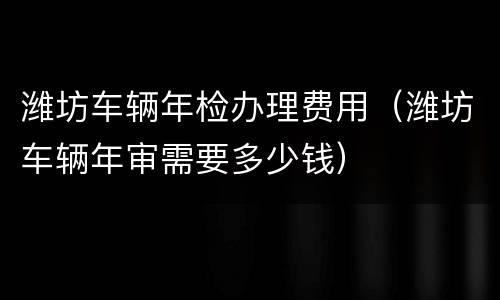 潍坊车辆年检办理费用（潍坊车辆年审需要多少钱）