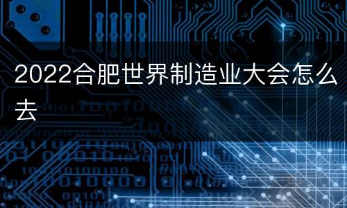 2022合肥世界制造业大会怎么去