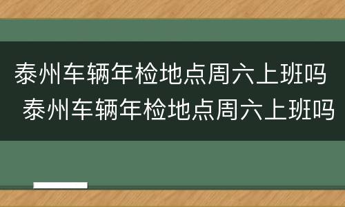 泰州车辆年检地点周六上班吗 泰州车辆年检地点周六上班吗多少钱