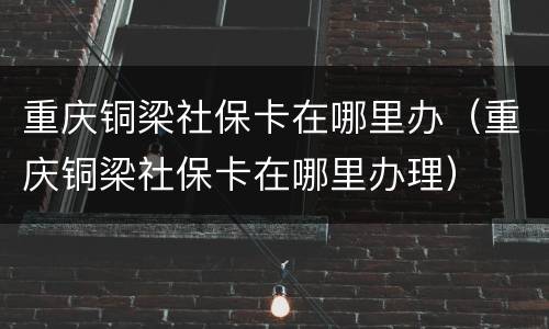 重庆铜梁社保卡在哪里办（重庆铜梁社保卡在哪里办理）
