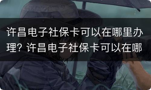 许昌电子社保卡可以在哪里办理? 许昌电子社保卡可以在哪里办理业务